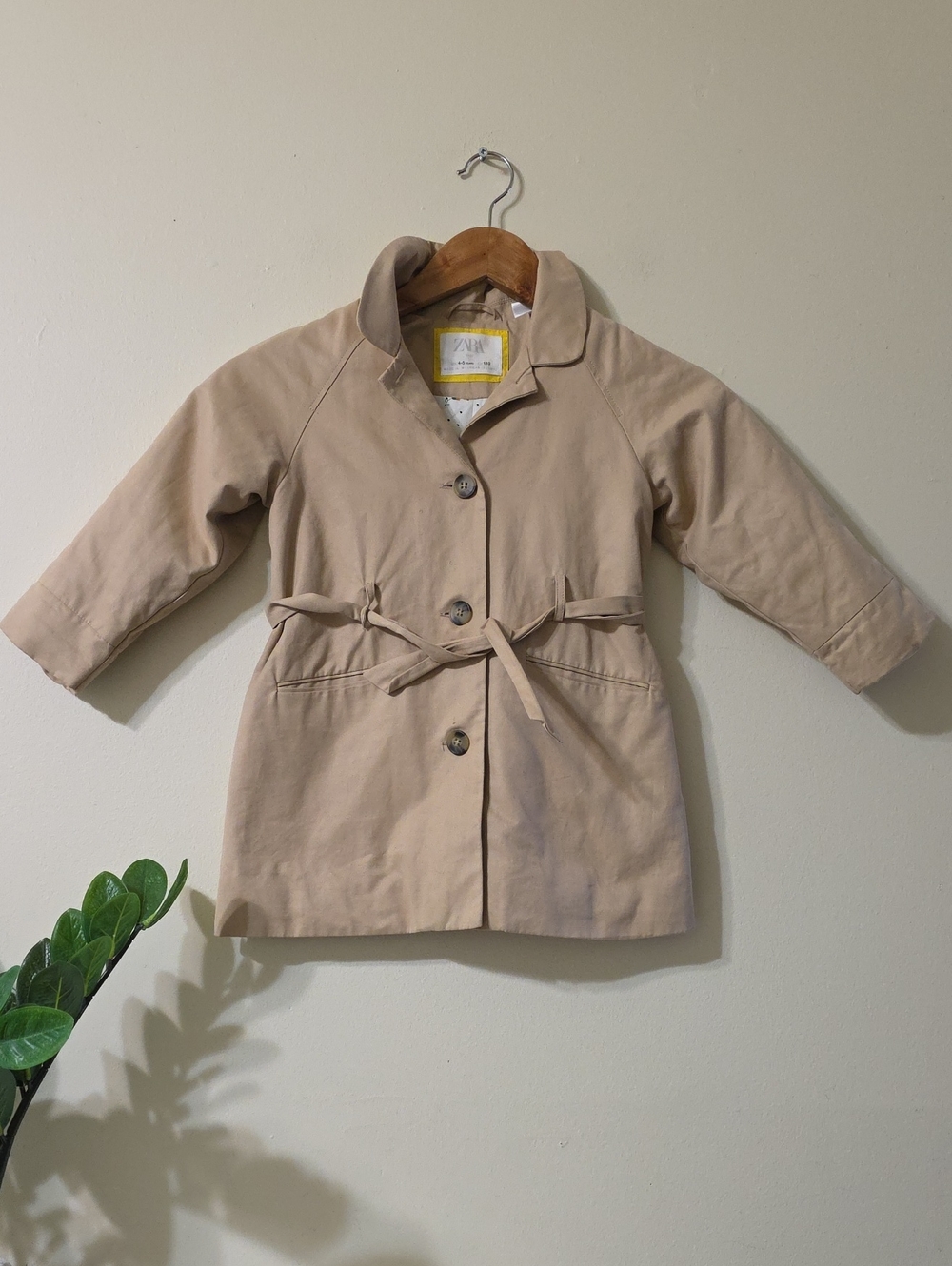 ZARA Girls  Fully Lined Toddler Trench Coat - 4 - 5 YEARS (EUC)